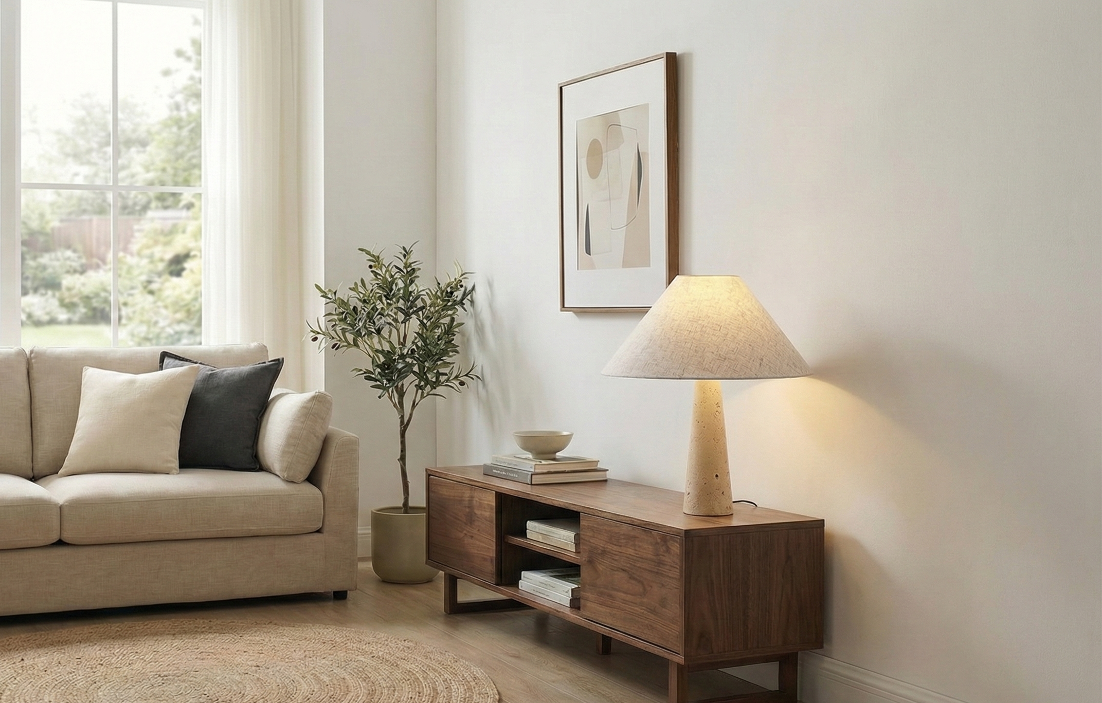 The Kono™ – Travertine Stone Table Lamp