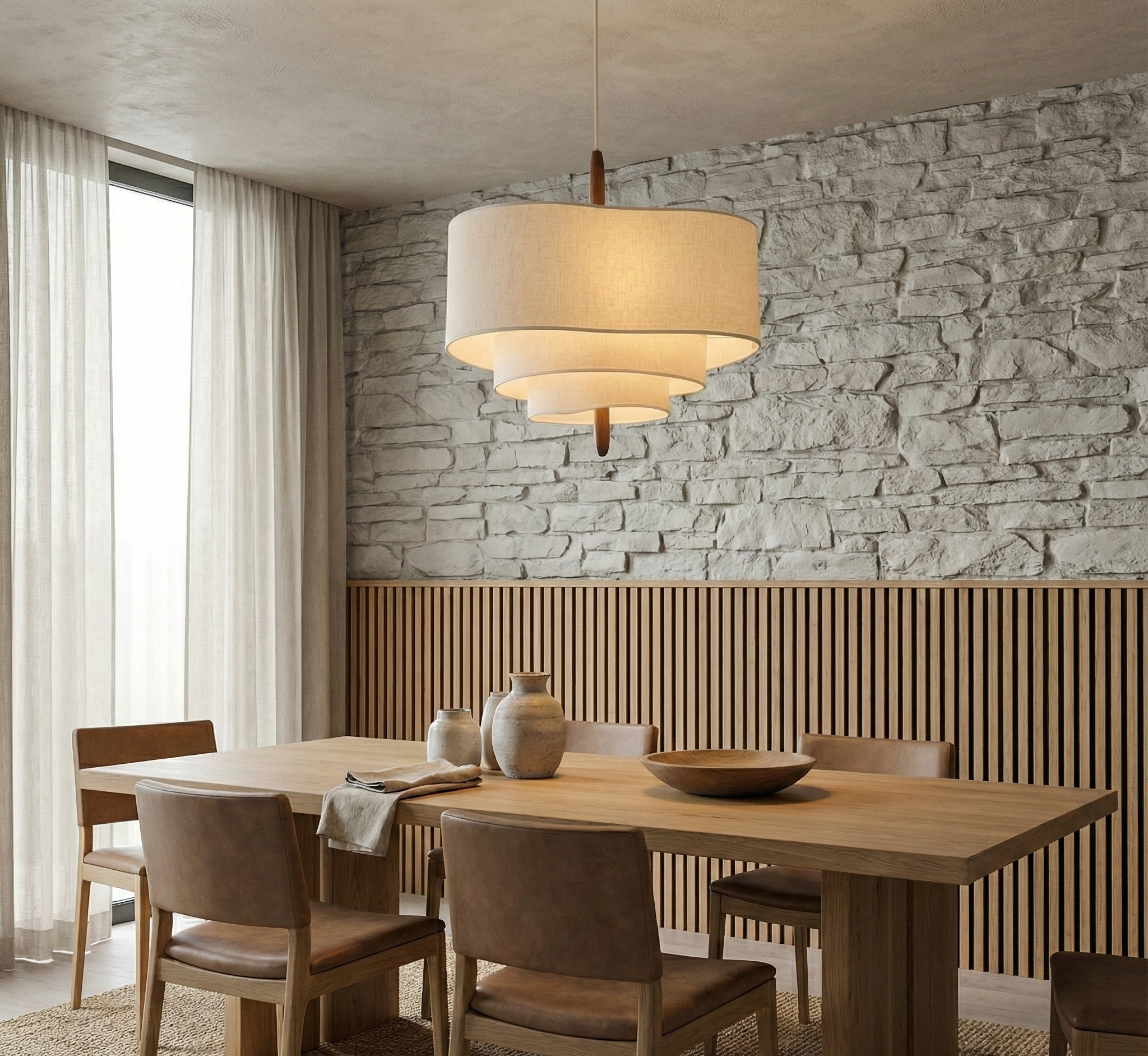 Kumo™ – Japandi Tiered Linen Pendant