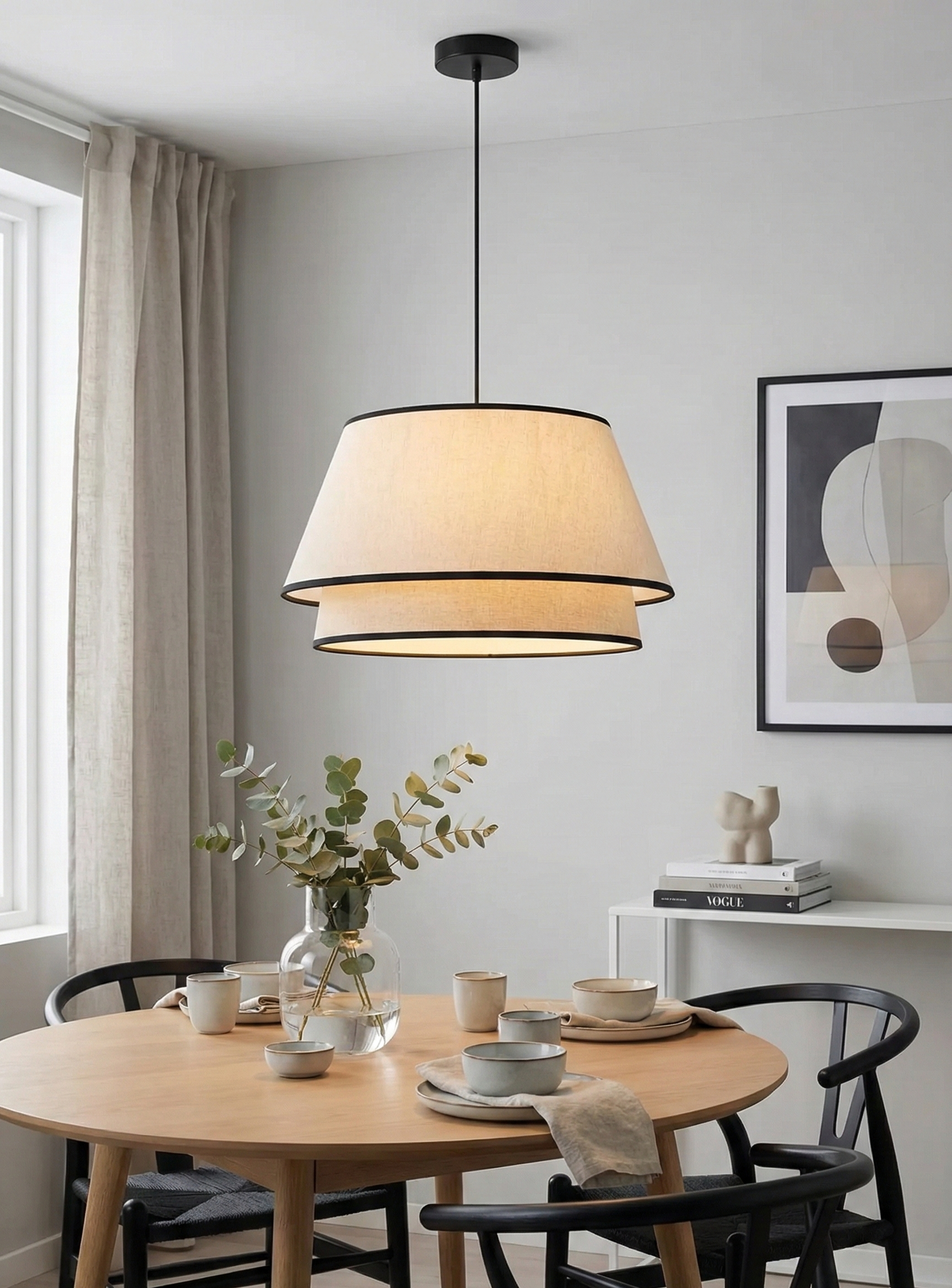 Kontur™ – Tiered Linen Drum Pendant