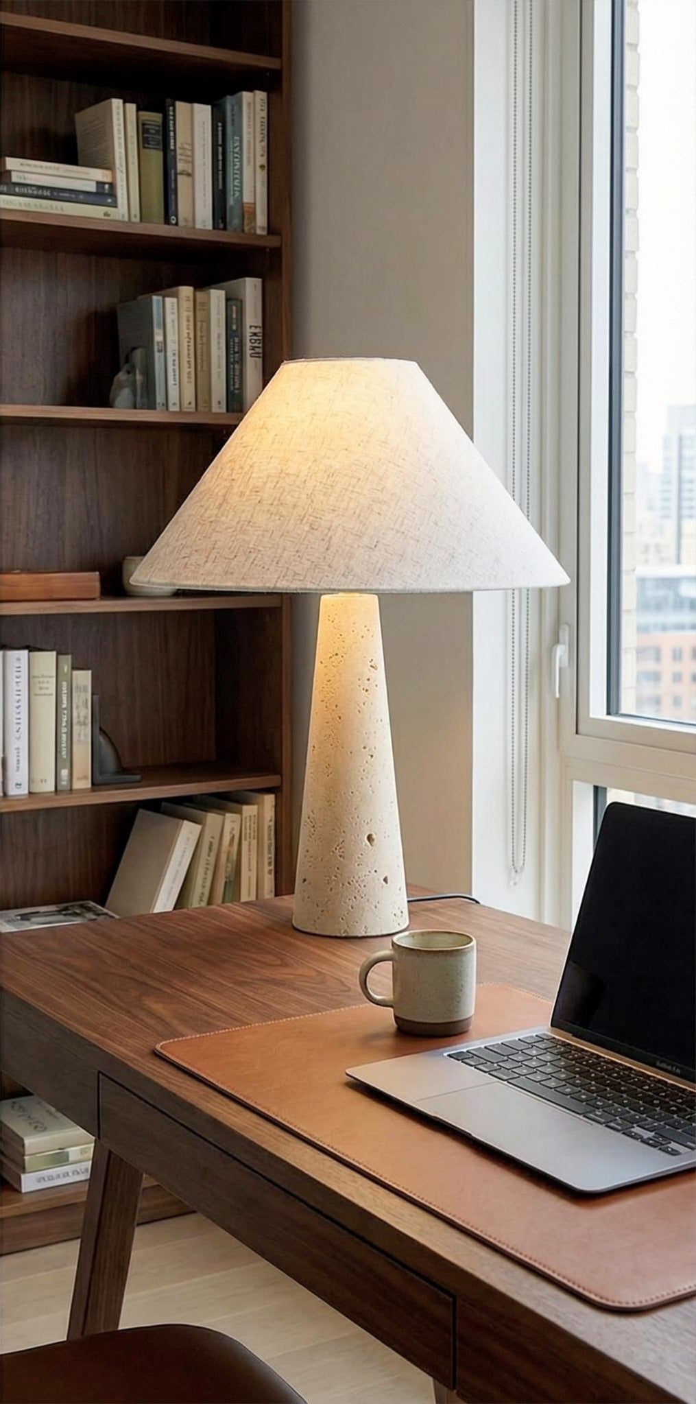 The Kono™ – Travertine Stone Table Lamp